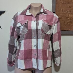 SzXL Michelle Mae Mauve Plaid Shacket